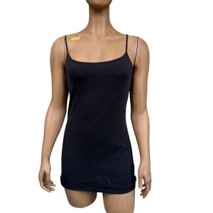 George Camisole Tank Top Spaghetti Strap Black Minimalist Basic Y2K style Sz M
